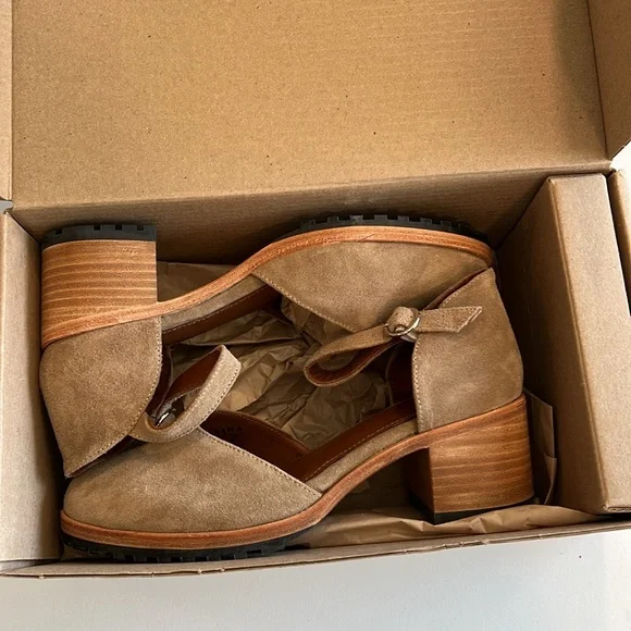 Patina - leather heeled Mary Jane’s, clogs, suede - Picture 8 of 14